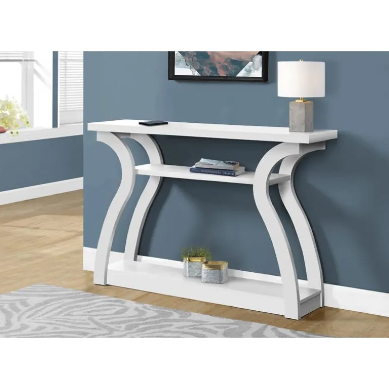 Accent table - 47"l / white hall console - Monarch