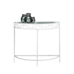 Accent table - 36"l / white metal hall console - Monarch