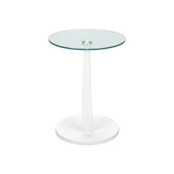 Accent table - white bentwood with tempered glass - Monarch