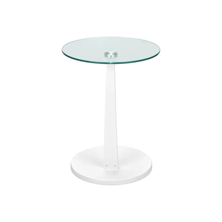Accent table - white bentwood with tempered glass - Monarch