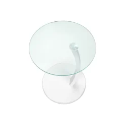 Accent table - white bentwood with tempered glass - Monarch