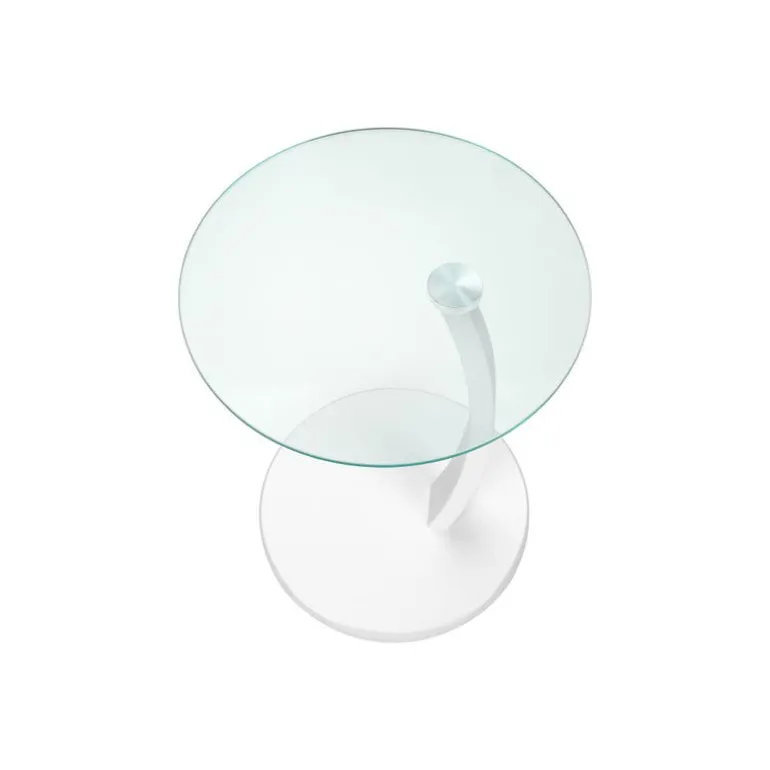 Accent table - white bentwood with tempered glass - Monarch