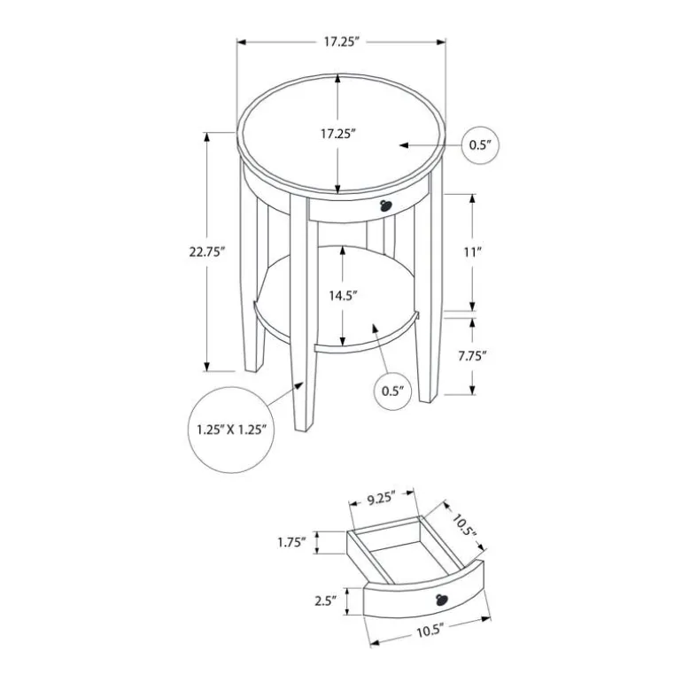 Accent table 23"h - Monarch