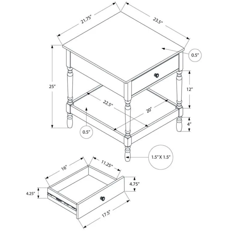 Accent table 25"h - Monarch
