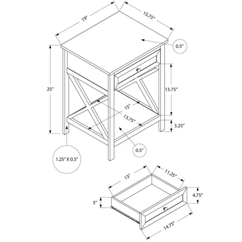 Accent table 25"h - Monarch