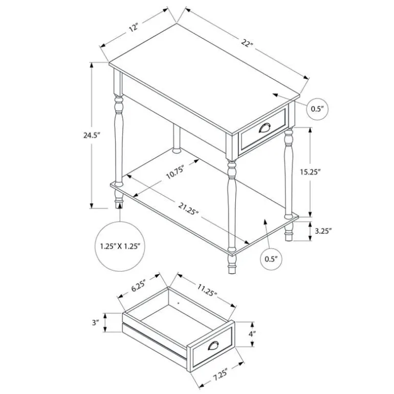 Accent table 24"h - Monarch