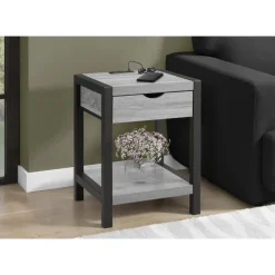 Accent Table with Storage, Power Outlet, and USB Ports - Monarch