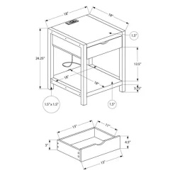 Accent Table with Storage, Power Outlet, and USB Ports - Monarch