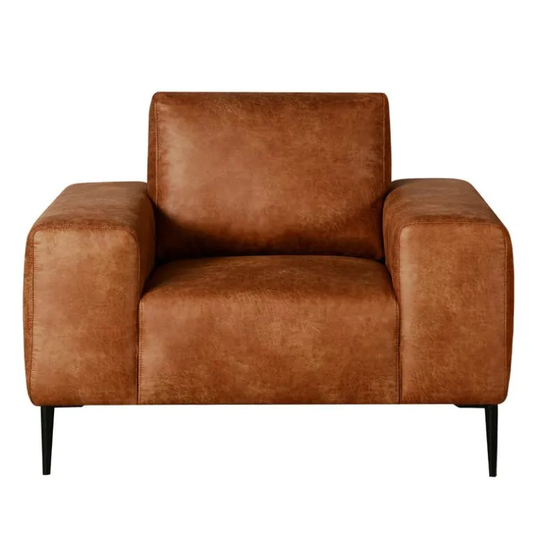 Armchair with Deep Seat and Square Armrests