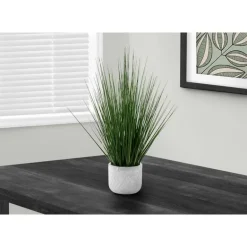 Artificial plant - 21"h / indoor grass in cement 4" pot