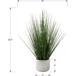 Artificial plant - 21"h / indoor grass in cement 4" pot