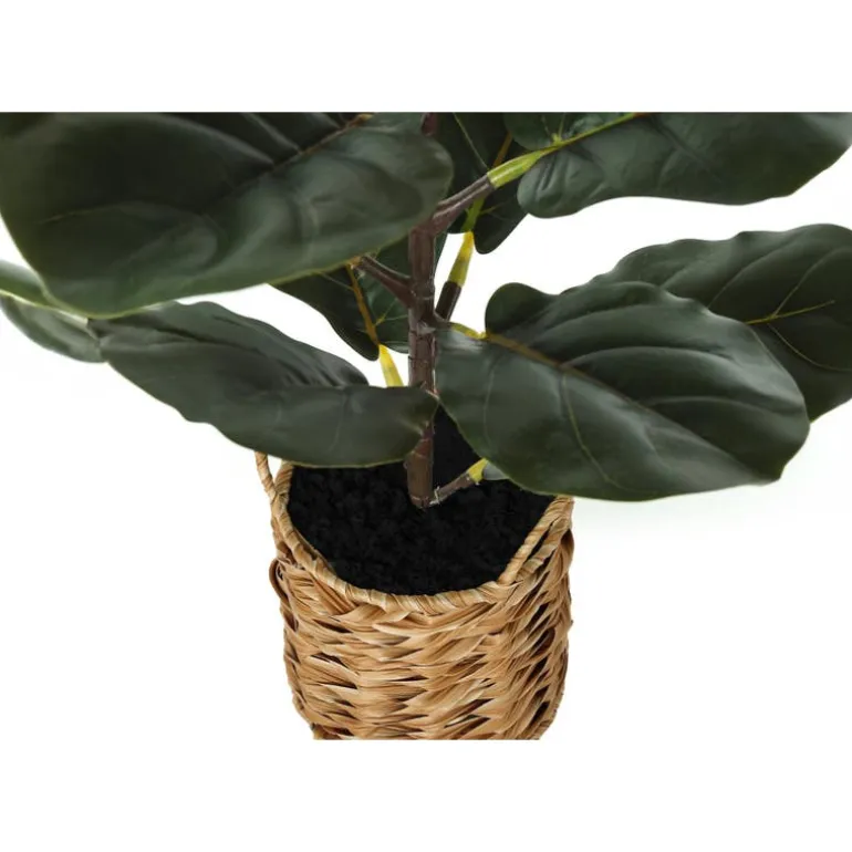Artificial plant - 28"h / indoor fiddle / 8" woven basket