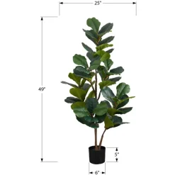 Artificial plant - 49"h / indoor fiddle tree in a 5" pot
