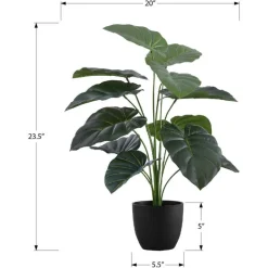 Artificial plant - 24"h / indoor alocasia in a 5" pot