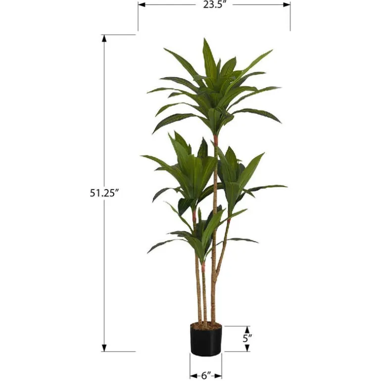 Artificial plant - 51"h / indoor dracaena in a 5" pot
