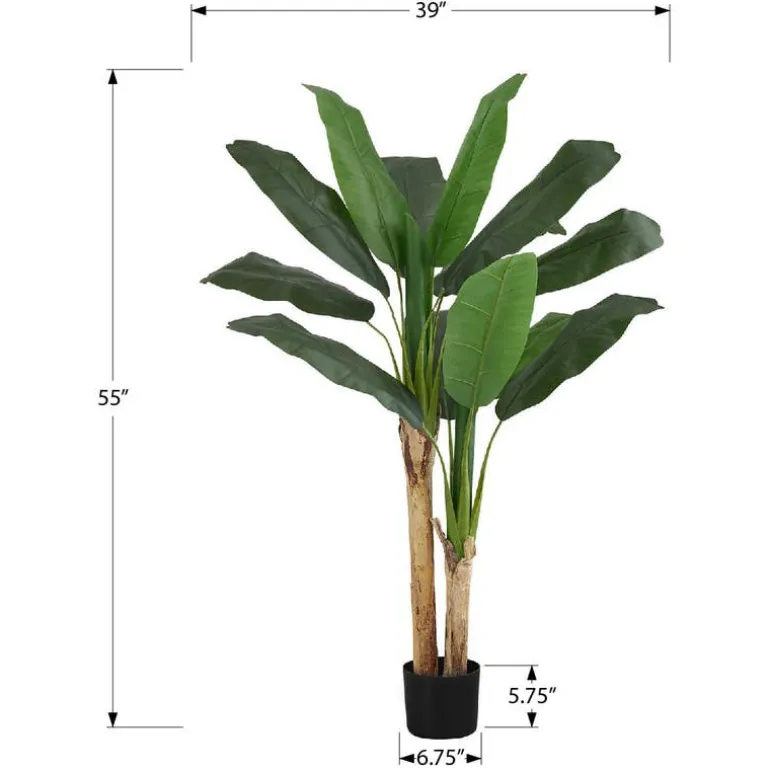Artificial plant - 55"h / indoor banana tree in a 6" pot