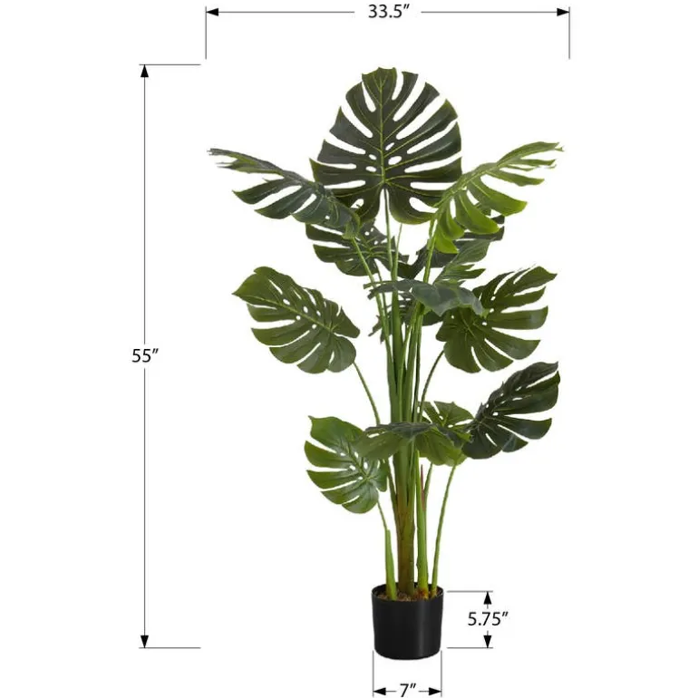 Artificial plant - 55"h / indoor monstera in a 6" pot