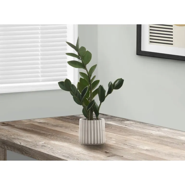 Artificial plant - 20"h / indoor zz in a 5" cement pot