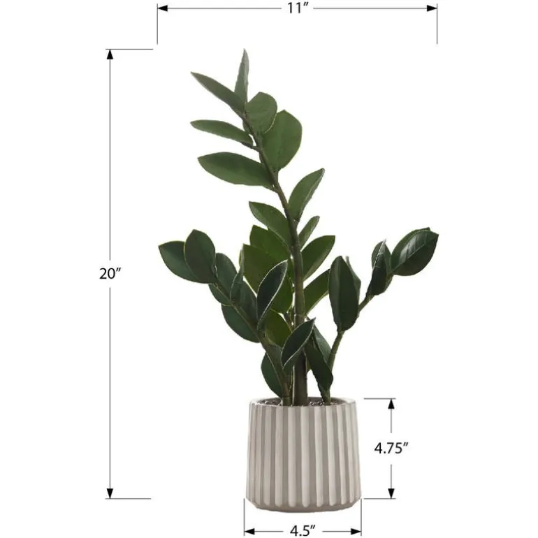Artificial plant - 20"h / indoor zz in a 5" cement pot