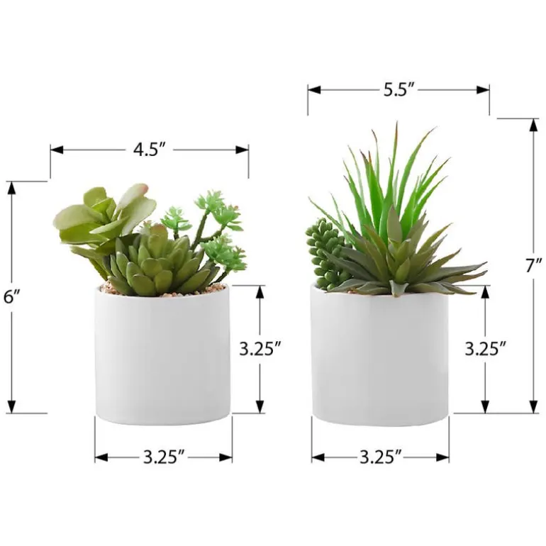 Artificial plant - 2pcs / 7"h succulent in 3" ceramic pot