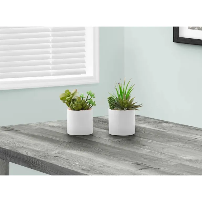 Artificial plant - 2pcs / 7"h succulent in 3" ceramic pot