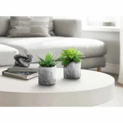 Artificial plant - 2pcs / 7"h succulent in 4" cement pot