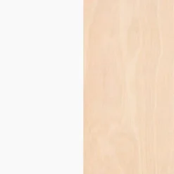 Atypik Bookcase, White And Plywood - Nexera