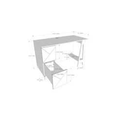 Atypik 2-Drawer Desk, Black And Plywood - Nexera