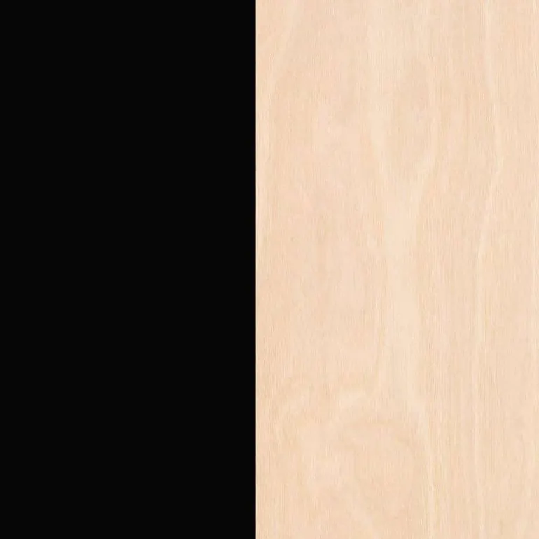 Atypik 2-Drawer Desk, Black And Plywood - Nexera