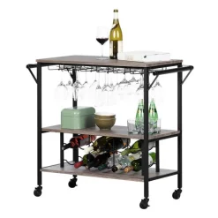 Bar Cart With Bottle Storage - South Shore