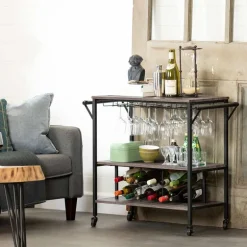 Bar Cart With Bottle Storage - South Shore