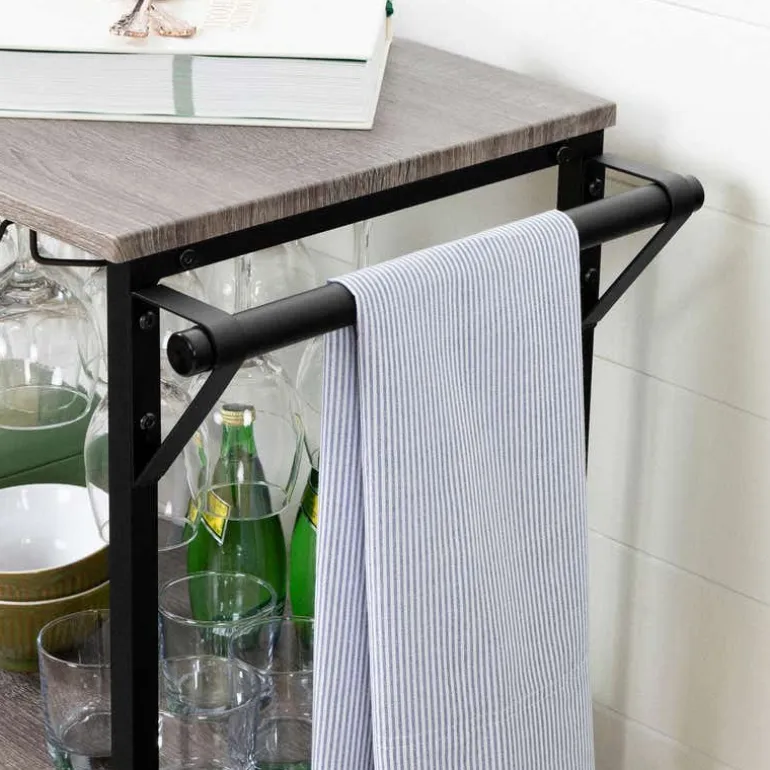Bar Cart With Bottle Storage - South Shore