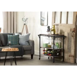 Bar Cart With Bottle Storage - South Shore