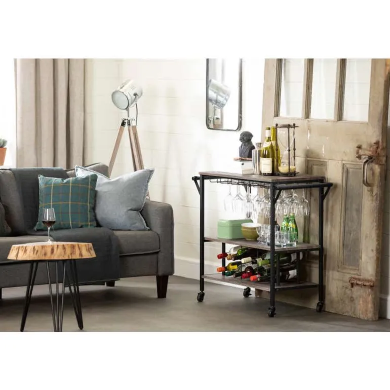 Bar Cart With Bottle Storage - South Shore