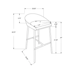 Barstool - 2pcs / grey fabric / chrome / counter height