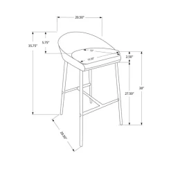 Barstool - 2pcs / grey fabric / chrome base / bar height