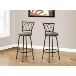 Barstool - 2pcs / 43"h / swivel / dark coffee metal