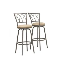 Barstool - 2pcs / 43"h / swivel / dark coffee metal