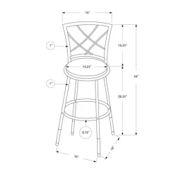 Barstool - 2pcs / swivel / black /black leather-look seat