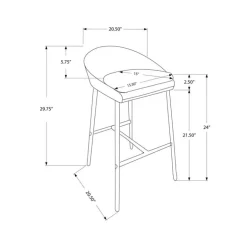 Barstool - 2pcs / white / chrome base / counter height
