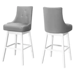 Barstool - set of 2 / swivel / tufted back rest / upholstered / bar height -4