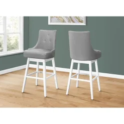 Barstool - set of 2 / swivel / tufted back rest / upholstered / bar height -4