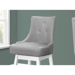 Barstool - set of 2 / swivel / tufted back rest / upholstered / bar height -4