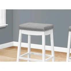 Barstool - set of 2 / tufted / nailhead trim / upholstered / bar height - 29"
