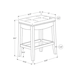 Barstool - set of 2 / tufted / nailhead trim / upholstered / bar height - 29