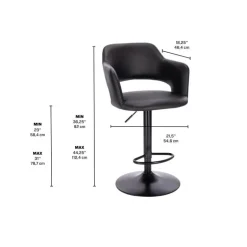 Barstool (1/Box) Black Hydraulic Base