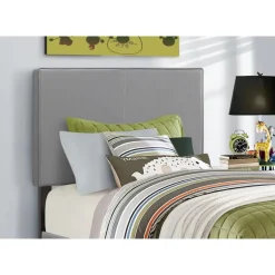 Bed - twin size / grey leather-look - Monarch