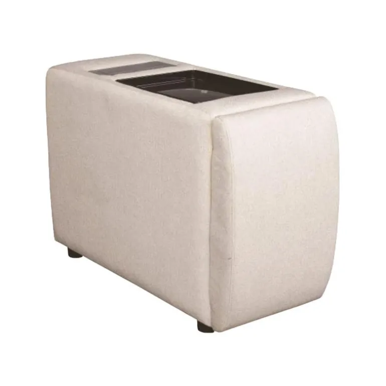 Beige Modular Loveseat with Console - 3 pcs