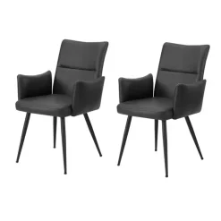 Black Dining Chairs (Set of 2) 35" - Monarch