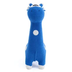 Blue Giraffe-Shaped Kids Pouf – 29.5